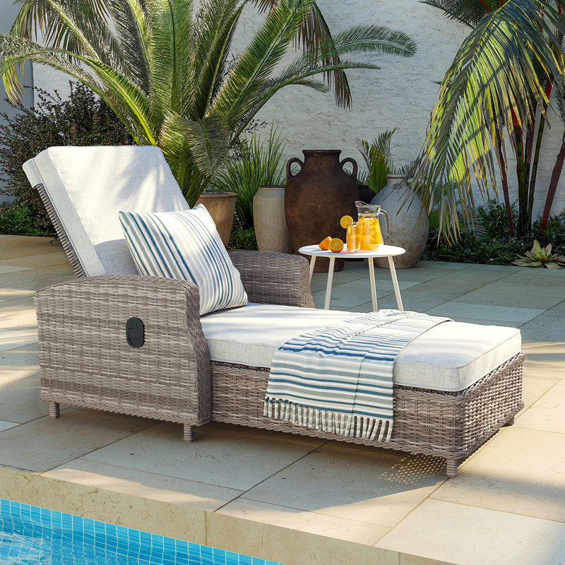 Lark Manor Alyeska Outdoor Wicker Chaise Lounge & Reviews Wayfair